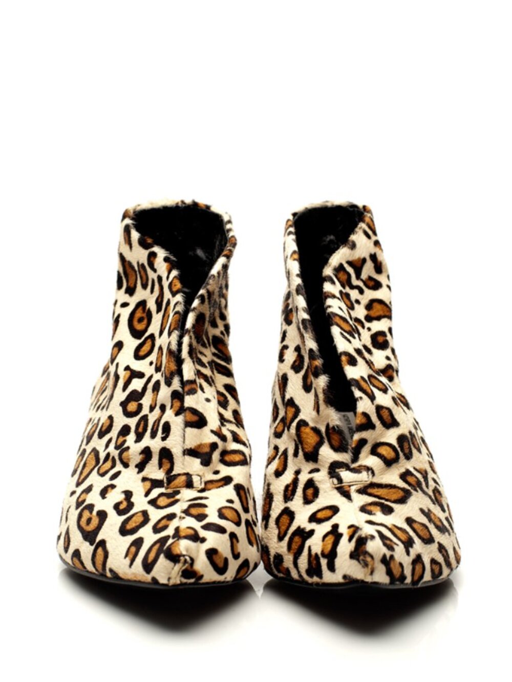 New HANDMADE Genuine Leather Animal Print Kitten Heel Bootie Boots NYC Designer - Picture 11 of 14